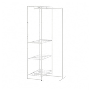 JOSTEIN Shelving unit with drying rack, in/outdoor/wire white, 61x53/117x180 cm