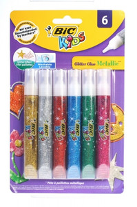 BIC Kids Glitter Glue Metallic 6pcs