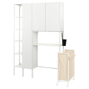 ENHET Storage combination for laundry, white, 80x32x204 cm