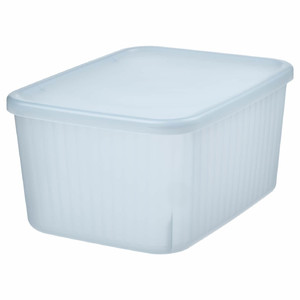 RYKTA Storage box with lid, transparent, 18x24x12 cm/3.5 l