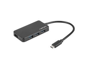 Natec USB3.0 4-Port Hub Type-C, black