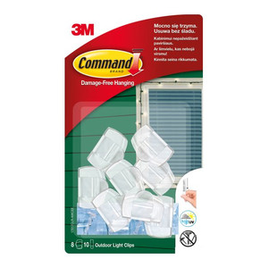 3M Command Outdoor Light Clips, Pack of 8