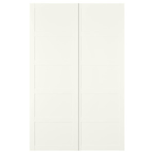 BERGSBO Pair of sliding doors, white, 150x236 cm