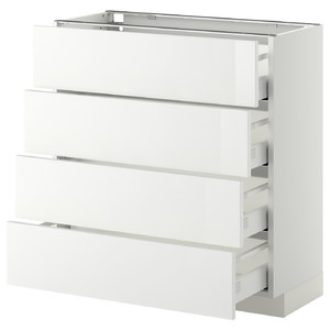 METOD / MAXIMERA Base cab 4 frnts/4 drawers, white, Ringhult white, 80x37 cm