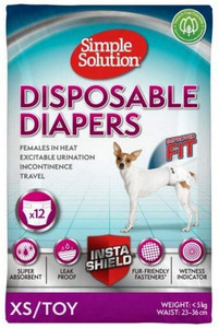 Simple Solution Disposable Female Dog Diapers - Toy/XS 12pcs