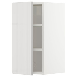 METOD Wall cabinet with shelves, white/Ringhult light grey, 30x60 cm