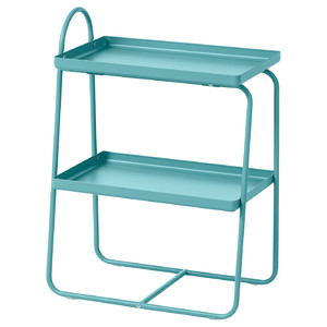 HATTÅSEN Bedside table/shelf unit, blue-turquoise