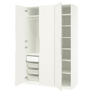 PAX / TONSTAD Wardrobe combination, white/off-white, 150x60x236 cm