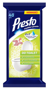 Presto Cleaning Wipes + Liquid 2in1 for toilet 48pcs