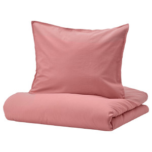 ÄNGSLILJA Duvet cover and 2 pillowcases, dark pink, 200x200/50x60 cm