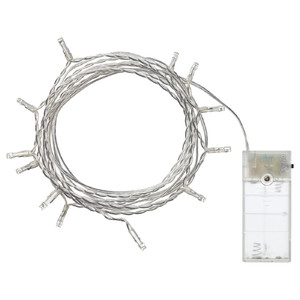LEDFYR LED string light with 12 lights , indoor, battery operated silver color
