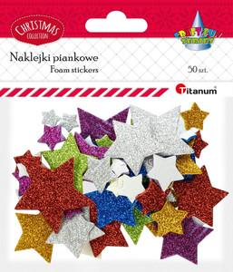 Craft-Fun Christmas Foam Stickers Stars Mix 50pcs
