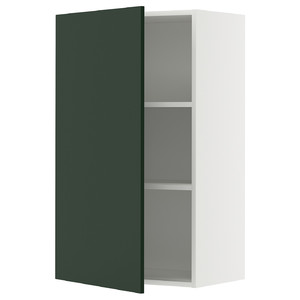 METOD Wall cabinet with shelves, white/Havstorp deep green, 60x100 cm