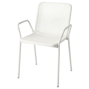 TORPARÖ Chair with armrests, outdoor, white