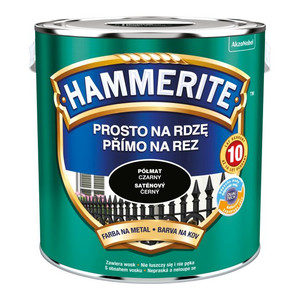Hammerite Direct To Rust Metal Paint 2.5l, semi-matt black