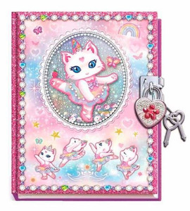 Pecoware Diary with Padlock Ballerina Cat 6+