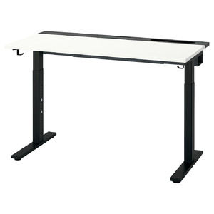 MITTZON Desk, white/black, 120x60 cm