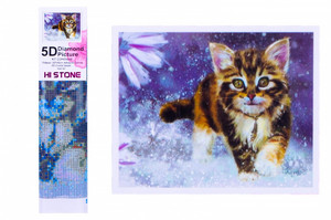 Norimpex Diamond 5D Mosaic Painting Kitten in the Snow 3+