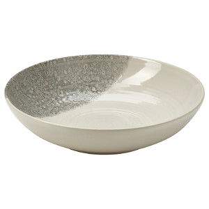 KRUSTISTEL Deep plate, patterned/grey, 19 cm