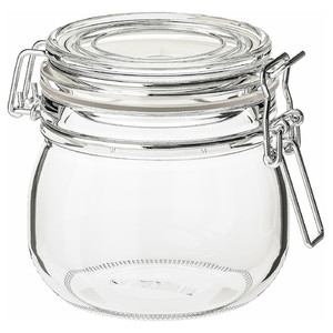 KORKEN Jar with lid, clear glass, 0.5 l