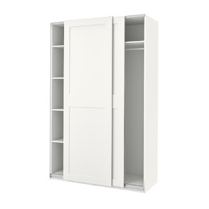 PAX / GRIMO Wardrobe, white/white, 150x66x236 cm