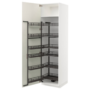 METOD High cabinet with pull-out larder, white/Veddinge white, 60x60x220 cm