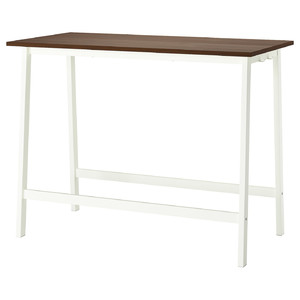 MITTZON Conference table, walnut veneer/white, 140x68x105 cm