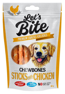Let's Bite Chewbones for Dogs Sticks with Chicken 300g