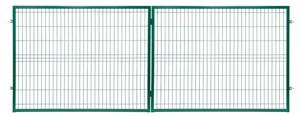 Double Swing Gate Steel 400 x 150 cm / 5 x 20 cm, galvanised, green