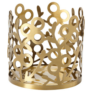 VINTERFINT Tealight holder, gold-colour, 7 cm