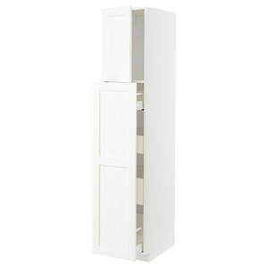 METOD / MAXIMERA Hc w p-o func 1dr/4drw, white Enköping/white wood effect, 40x60x200 cm