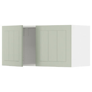 METOD Wall cabinet with 2 doors, white/Stensund light green, 80x40 cm