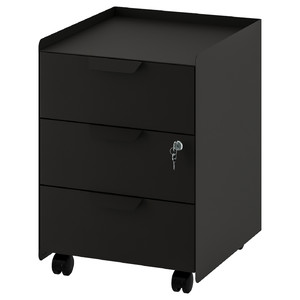 TROTTEN Drawer unit w 3 drawers on castors, anthracite