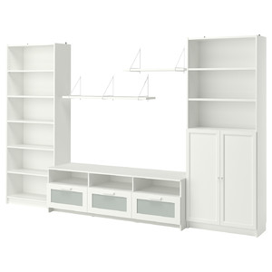 BILLY / BRIMNES TV storage combination, white, 340x41x202 cm