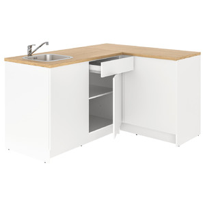 KNOXHULT Corner kitchen, white, 183x122x91 cm