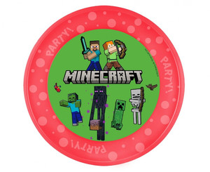 Reusable Party Plate 21cm, 1pc, Minecraft