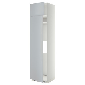 METOD Hi cab f fridge or freezer w 2 drs, white/Veddinge grey, 60x60x240 cm