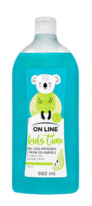 On Line Kids Time Shower Gel & Bubble Bath Pear 3+ 93% Natural 980ml