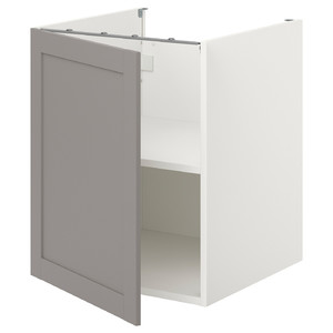 ENHET Bc w shlf/door, white, grey frame, 60x60x75 cm