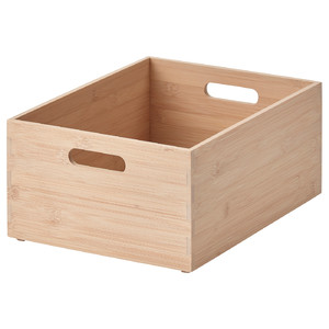 UPPDATERA Storage box, light bamboo, 24x32x15 cm