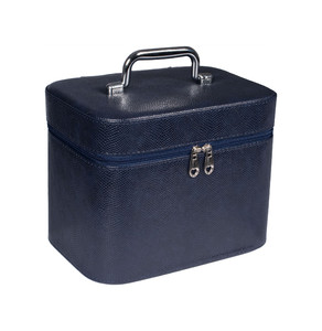 Top Choice Vanity Case with Mirror Snake Navy Size M