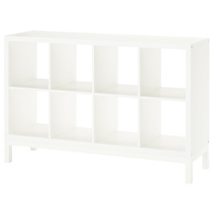 KALLAX Shelving unit with underframe, white/white, 147x94 cm