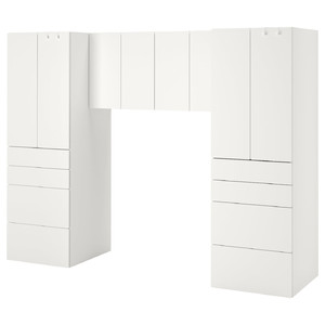 SMÅSTAD / PLATSA Storage combination, white/white, 240x57x181 cm