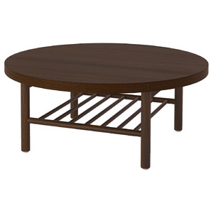 LISTERBY Coffee table, dark brown beech veneer, 90 cm