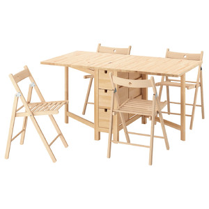 NORDEN / FRÖSVI Table and 4 chairs, birch/beech, 26/89/152 cm