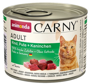 Animonda Carny Adult Cat Food Beef, Turkey & Rabbit 200g