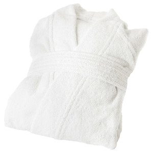 ROCKÅN Bath robe, white, S/M