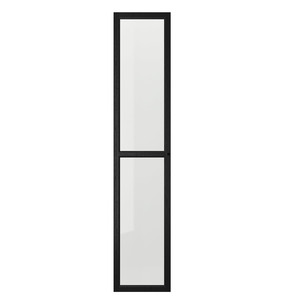 OXBERG Glass door, black oak effect, 40x192 cm