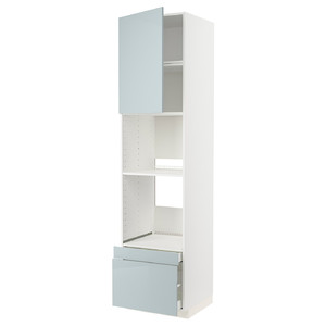 METOD / MAXIMERA Hi cab f ov/combi ov w dr/2 drwrs, white/Kallarp light grey-blue, 60x60x240 cm