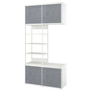 PLATSA Open wardrobe with 4 sliding doors, white Larkollen/dark grey, 120x42x241 cm